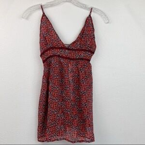 NWT Catriona Mackechnie strappy sheer silk chiffon floral baby doll chemise